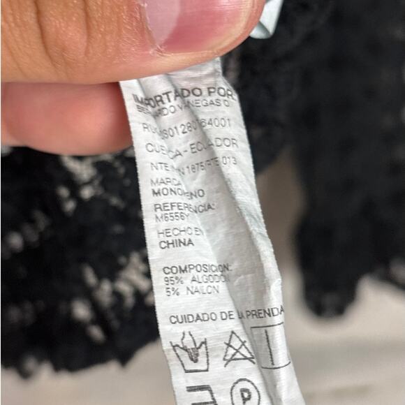 Maria Rerio Women’s L Black Long Sleeve Lace Zip-Up Lightweight Boho Hoodie - Picture 5 of 5